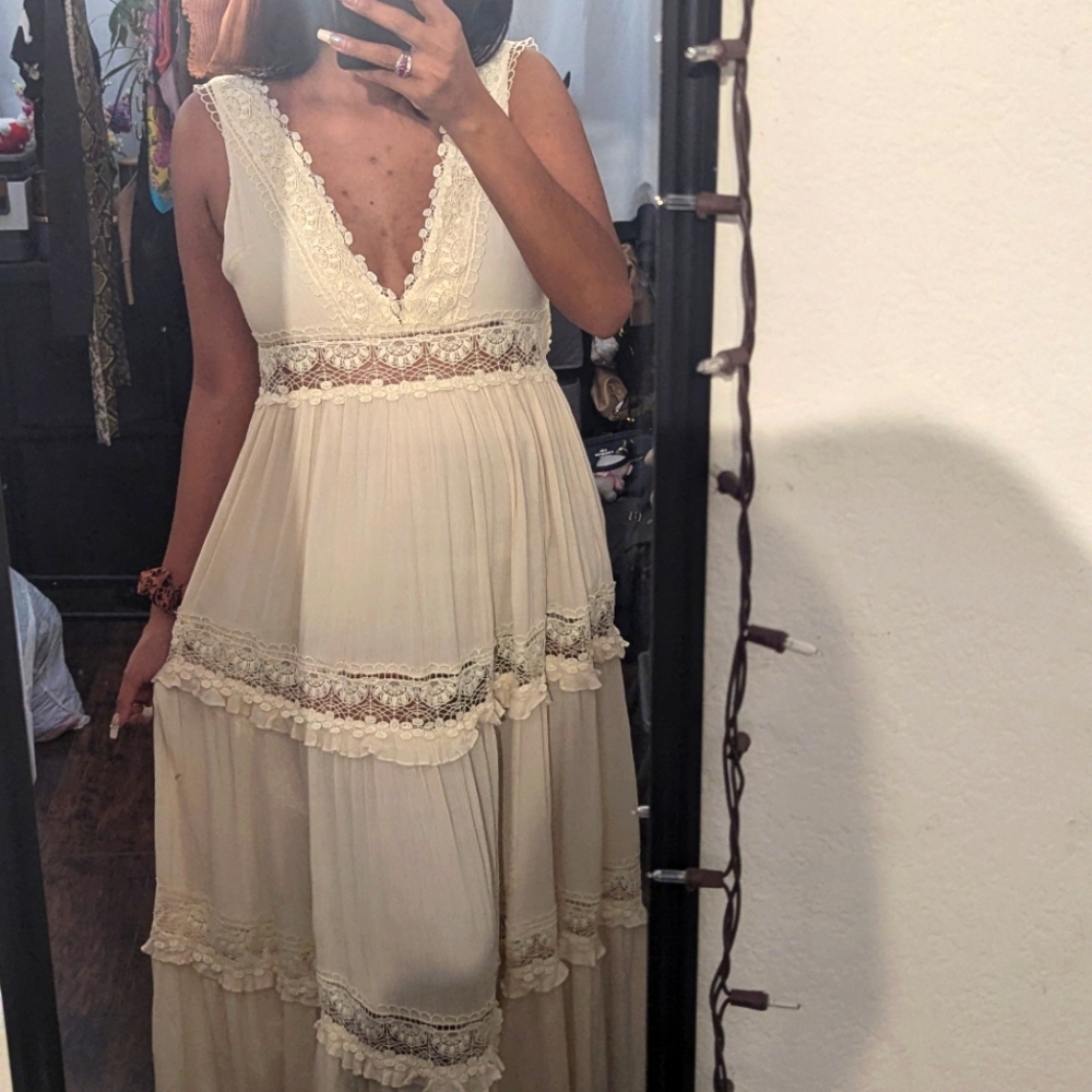 Forever21 crochet maxi dress